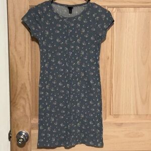 Art Class Flowers Faux Button Short Dress Kids( Girl )